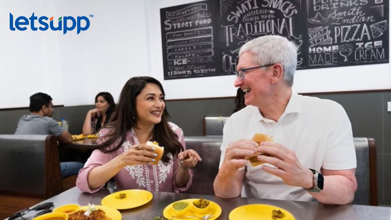 Tim Cook with Madhuri Dixit : …म्हणून थेट अॅपलच्या सीईओंनी मानले माधुरीचे आभार Madhuri Tim