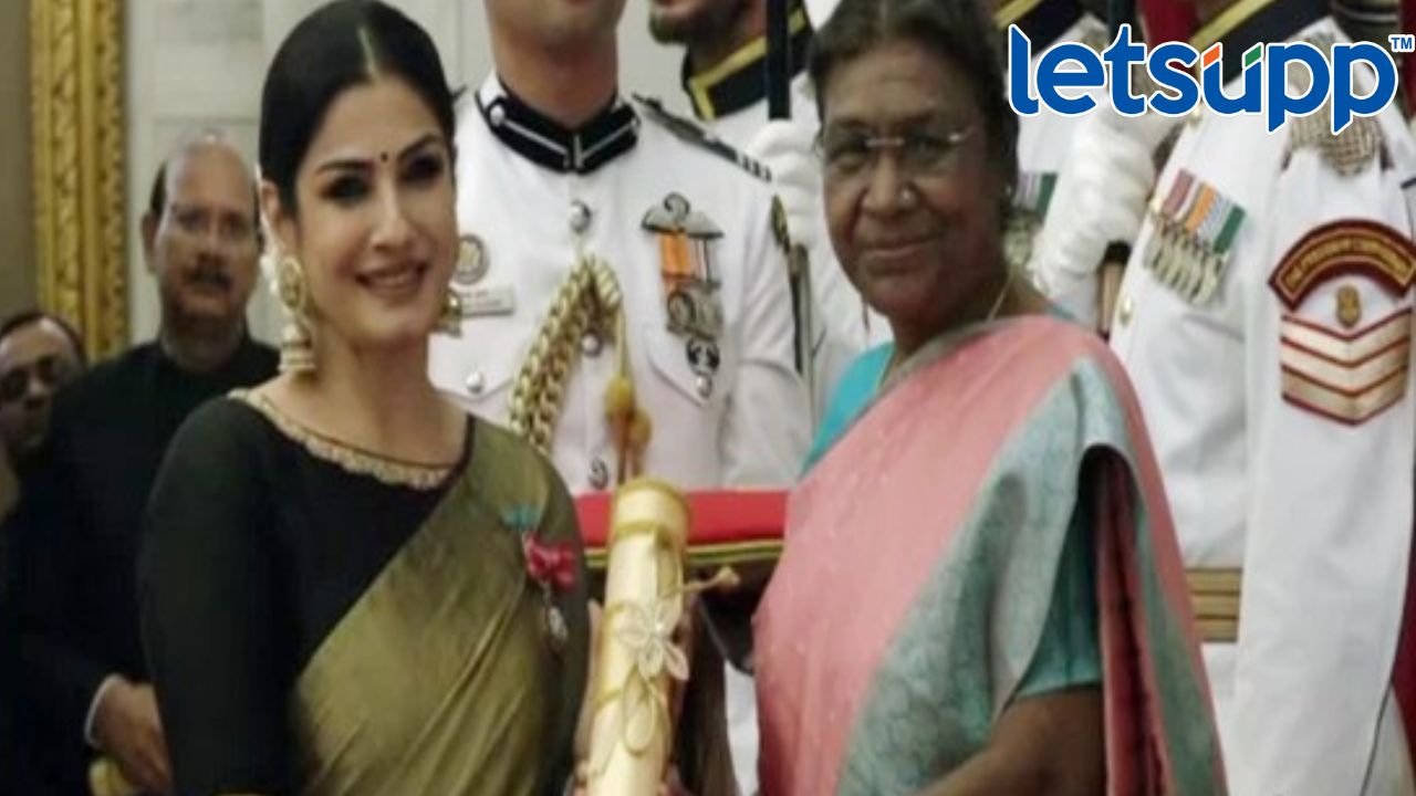 अभिनेत्री रविना टंडनचा राष्ट्रपतींच्या हस्ते पद्मश्री पुरस्काराने सन्मान… Ravina Tandan