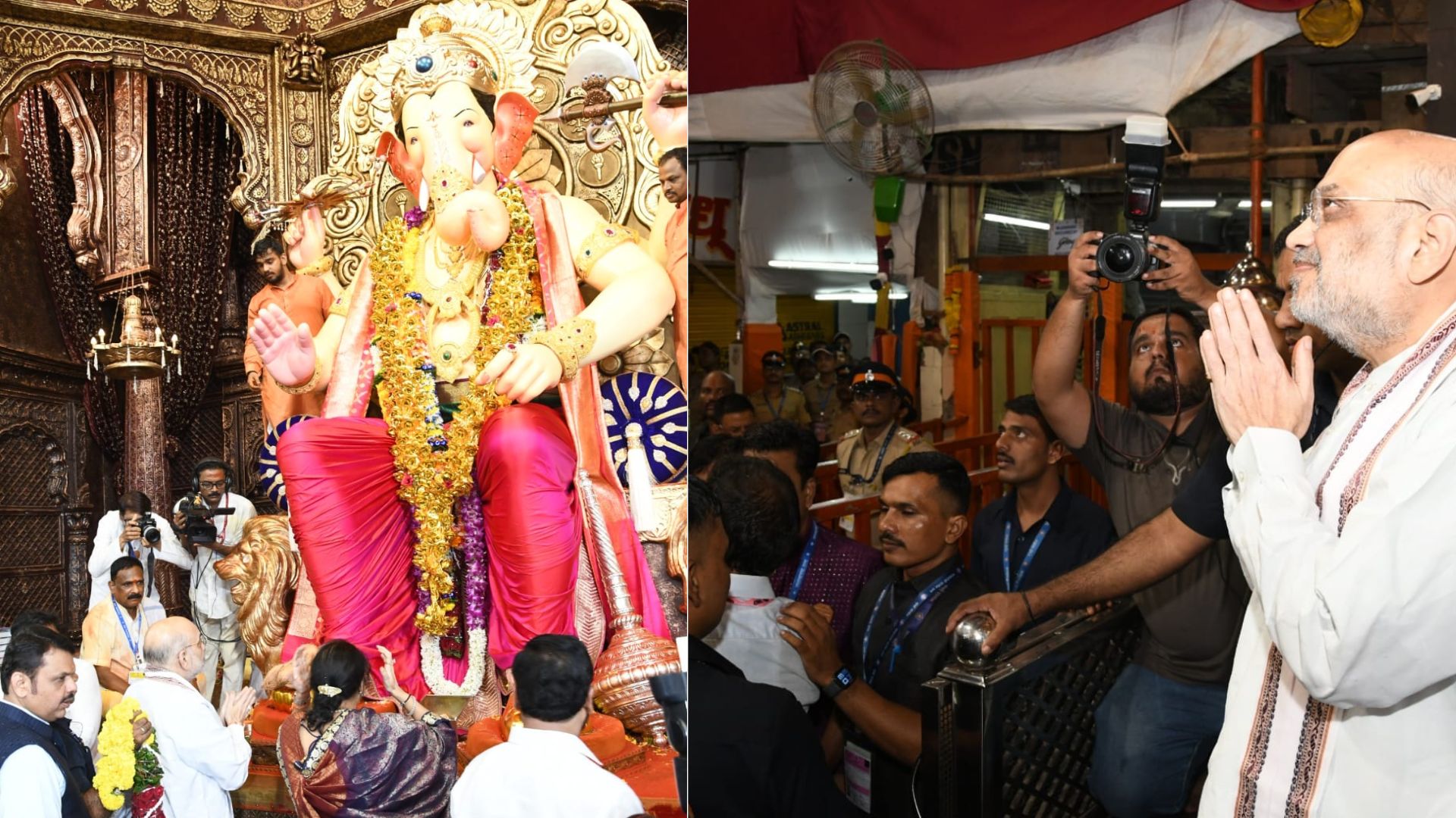 Mumbai : अमित शाह लालबागच्या राजाच्या दर्शनाला; CM शिंदेंच्या आमदारकीसाठी साकडं घातलं? Amit Shah