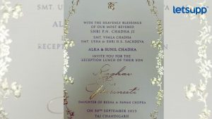 Raghav Chadha Parineeti Chopra Wedding Reception Card