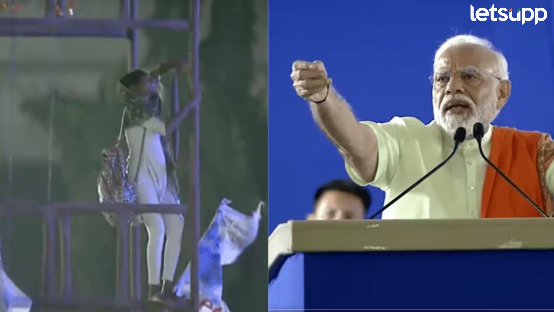 Telangana : PM मोदींसमोर तरुणीची निदर्शने : उंच खांबावर चढल्याने अधिकाऱ्यांची तारांबळ Narendra Modi Rally