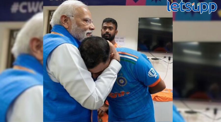 मोहम्मद शमीने मारली पंतप्रधान मोदींना मिठी, फायनल हारल्याने अश्रू अनावर World Cup Final