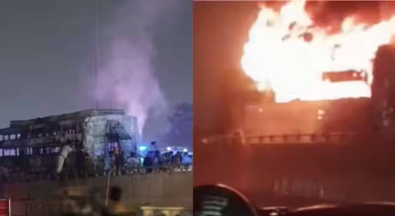 Bus Caught Fire : दिल्ली-जयपूर बस पेटली! 2 प्रवाशांचा होरपळून मृत्यू, 12 जण जखमी Bus Caught Fire