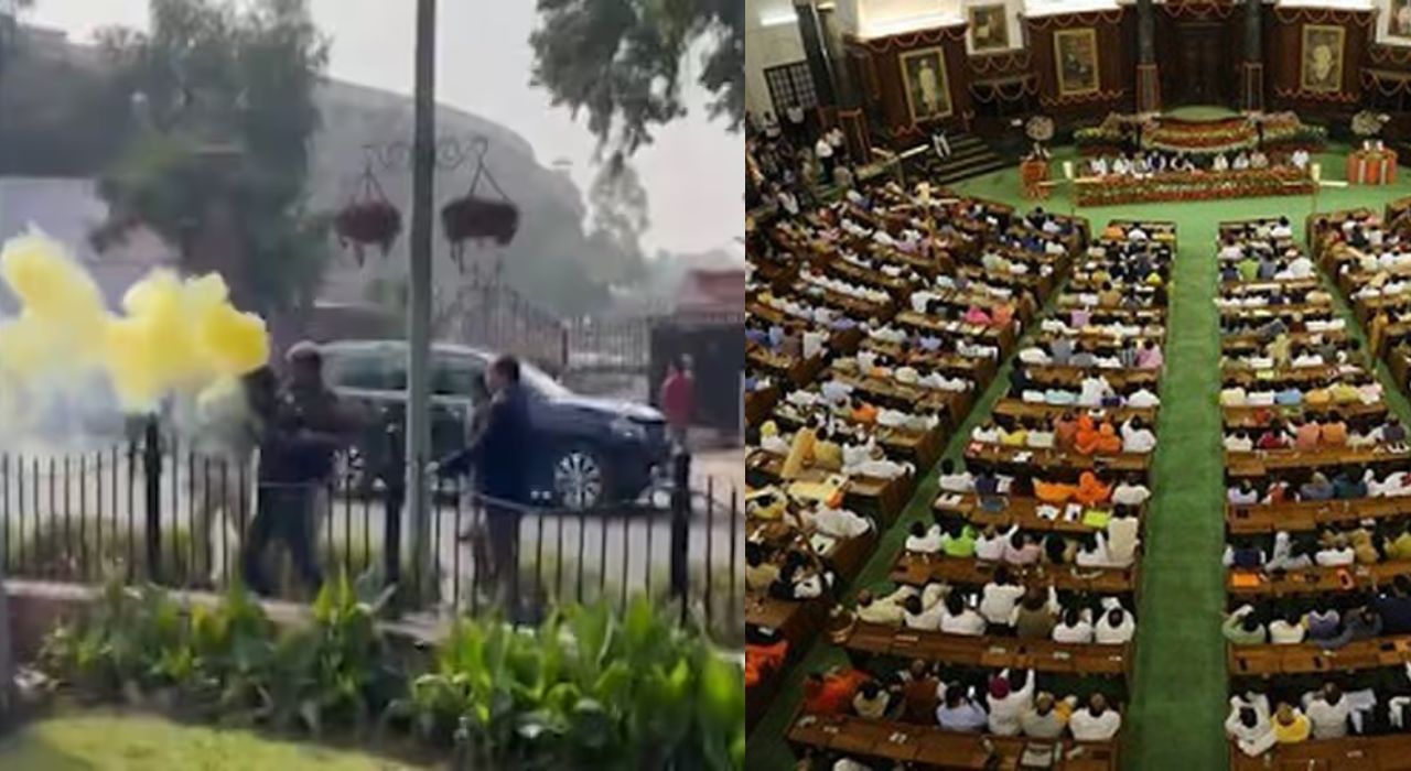 Lok Sabha : संसदेबाहेरही धुराचे लोळ! लातूरचा तरुण दिल्ली पोलिसांच्या ताब्यात संसदेबाहेरही धुराचे लोळ! लातूरचा तरुण दिल्ली पोलिसांच्या ताब्यात