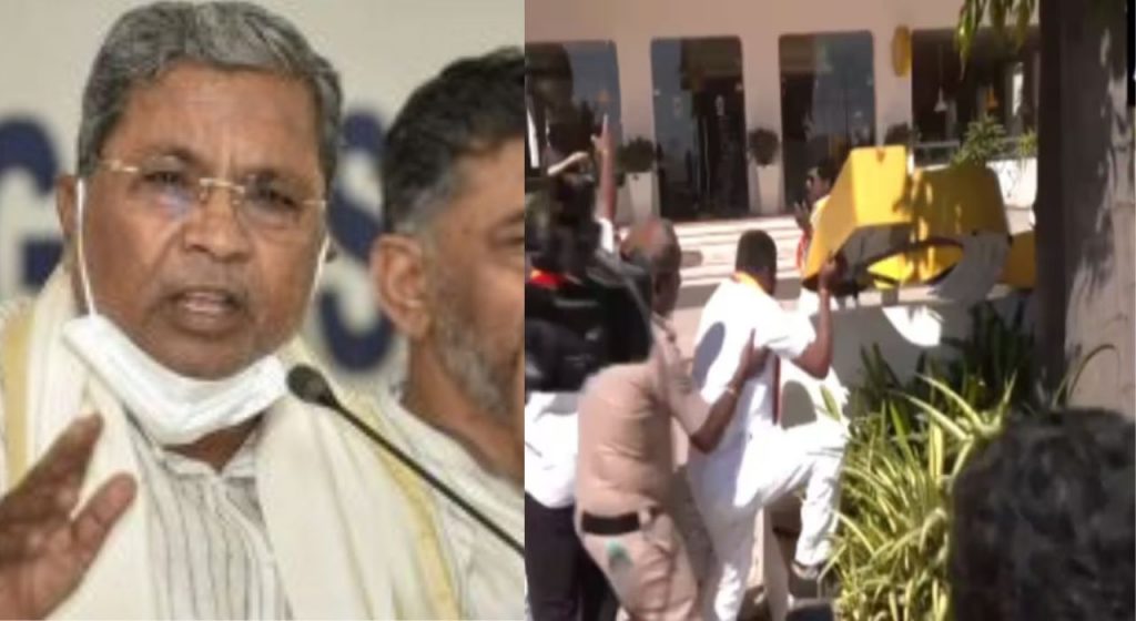 Karnataka : कर्नाटकात राडा! 'इंग्रजी' फलकांची तोडफोड; '60 टक्के कन्नड'च्या आदेशाचा वाद पेटला