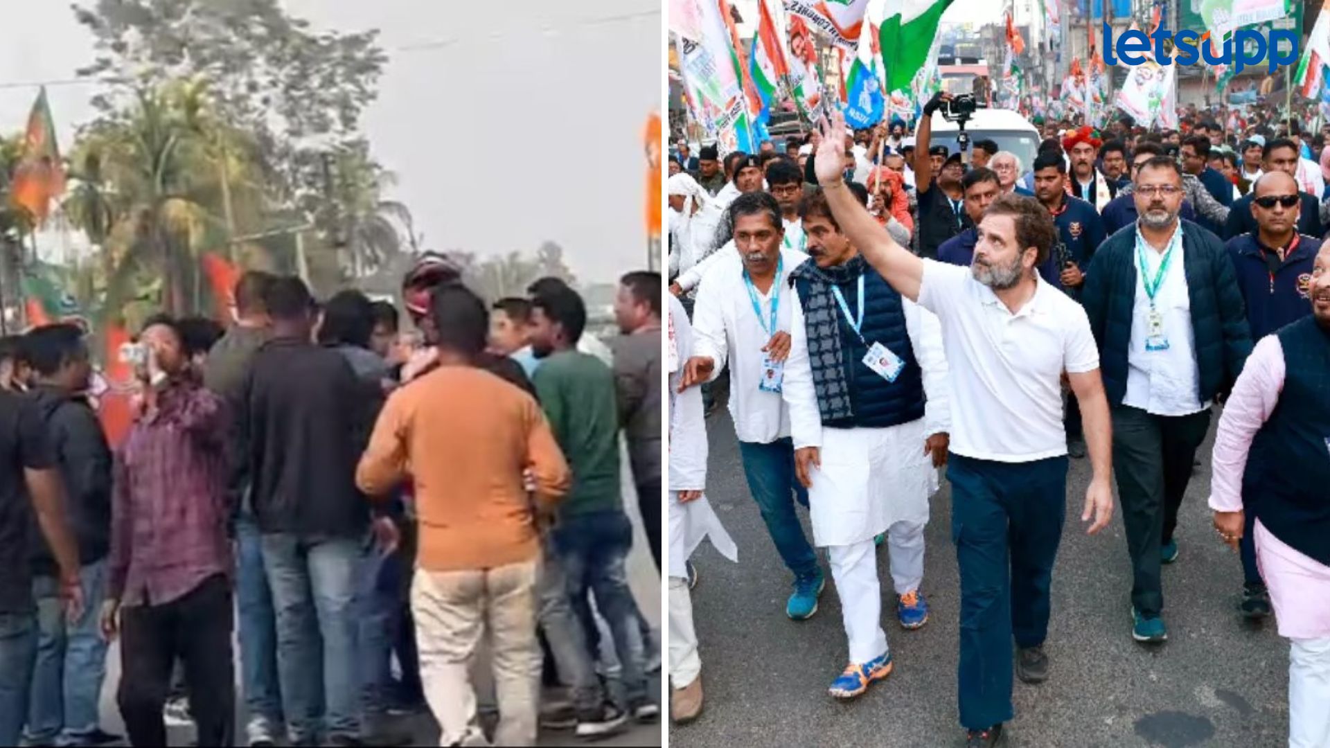 ‘भारत न्याय यात्रे’वर आसाममध्ये हल्ला : वाहनांची तोडफोड, राहुल गांधी सुरक्षित Bharat Nyay Yatra