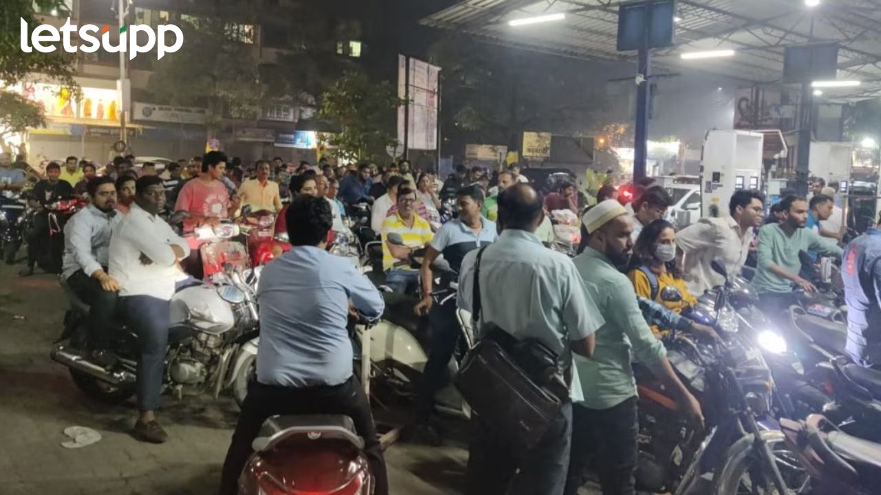 ट्रक चालकांच्या संपाचा परिणाम; पेट्रोलचा टॅंकर येणार नसल्याच्या भीतीने पंपावर तोबा गर्दी Mumbai Petrol Pump