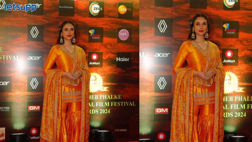 दादासाहेब फाळके पुरस्कार 2024 च्या प्रेस कॉन्फरन्समध्ये अदिती राव हैदरीचा स्टायलिश अंदाज