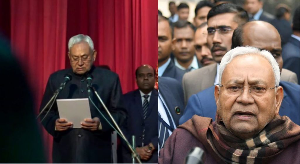 Bihar Politics : नितीश कुमार नवव्यांदा बिहारचे CM; भाजपाच्या 2 उपमुख्यमंत्र्यांनीही घेतली शपथ