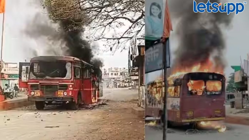 तीर्थपुरीत बस जाळली, मराठा आंदोलक आक्रमक झाल्याने अंबडमध्ये संचारबंदी लागू, इंटरनेट सेवाही बंद