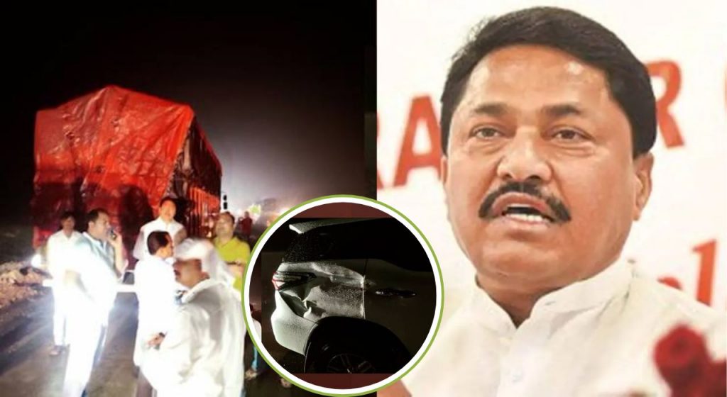 भंडाऱ्यात नाना पटोलेंच्या वाहनाला भीषण अपघात, कारचा चुराडा