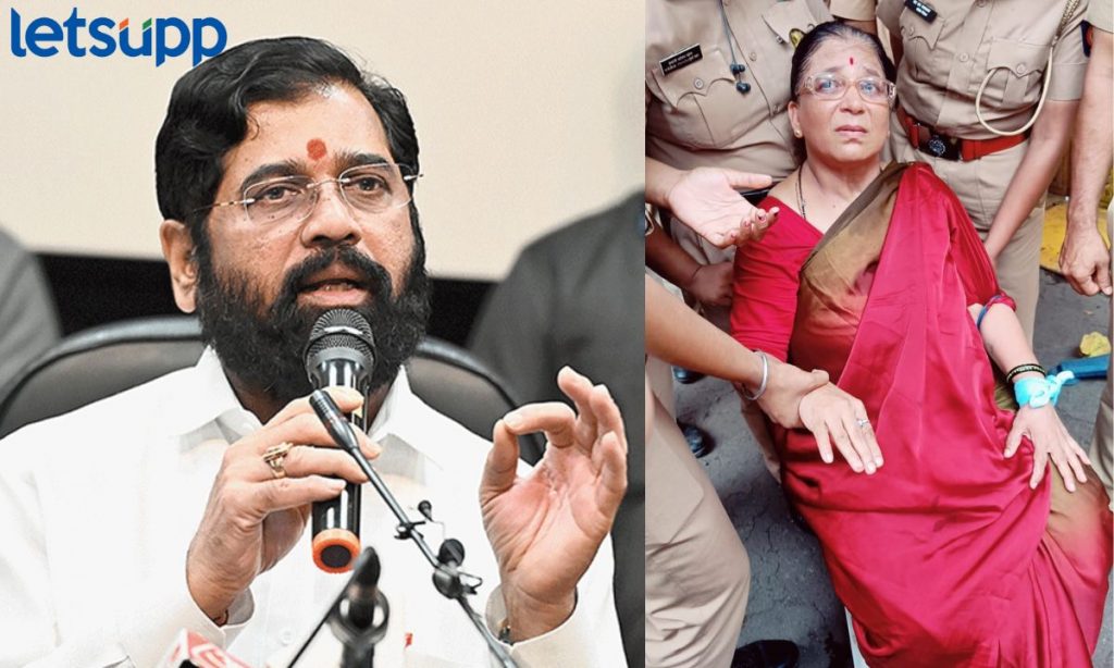 CM Shinde धक्कादायक! मुख्यमंत्र्यांना भेटण्याचा हट्ट करत महिलेने कापली नस; विधानभवना बाहेरील घटना