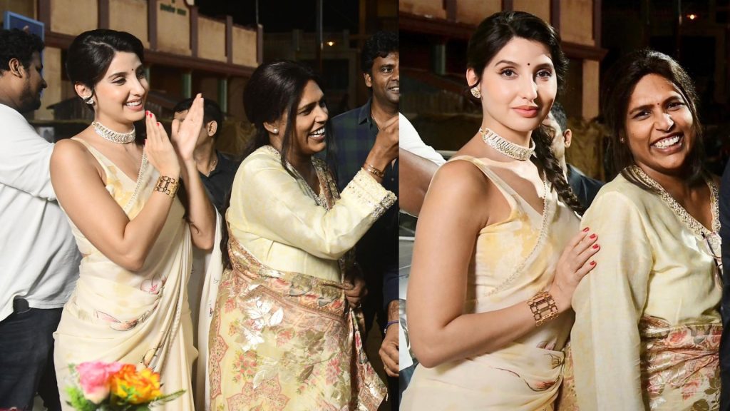 Nora Fatehi: 'मटका'च्या सेटवरील नोराचा मराठी तोरा, मराठमोळा लुक आला समोर