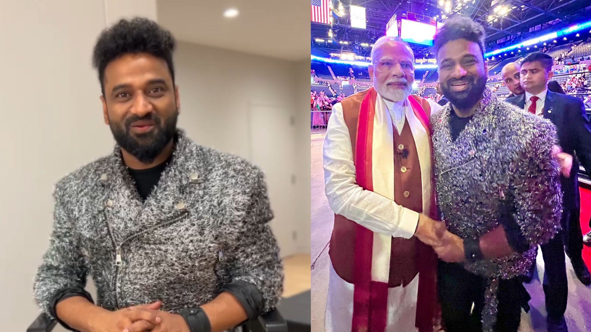 Rockstar DSP: पंतप्रधान मोदी आणि रॉकस्टार डीएसपी यांनी स्टेजवर मिठी ठरली खास क्षण Rockstar DSP:: पंतप्रधान मोदी आणि रॉकस्टार डीएसपी यांनी स्टेजवर मिठी ठरली खास क्षण
