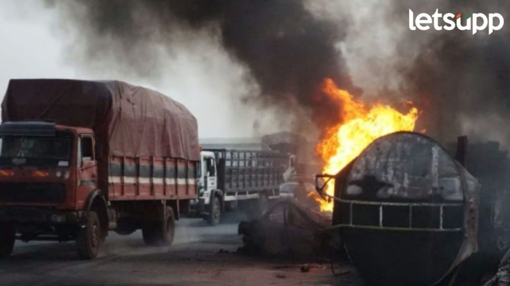 भीषण अपघात! तेल टँकर अन् ट्रकची धडक, अपघातात 48 जण ठार; तर सुमारे 50 गुरे जिवंत जळाली