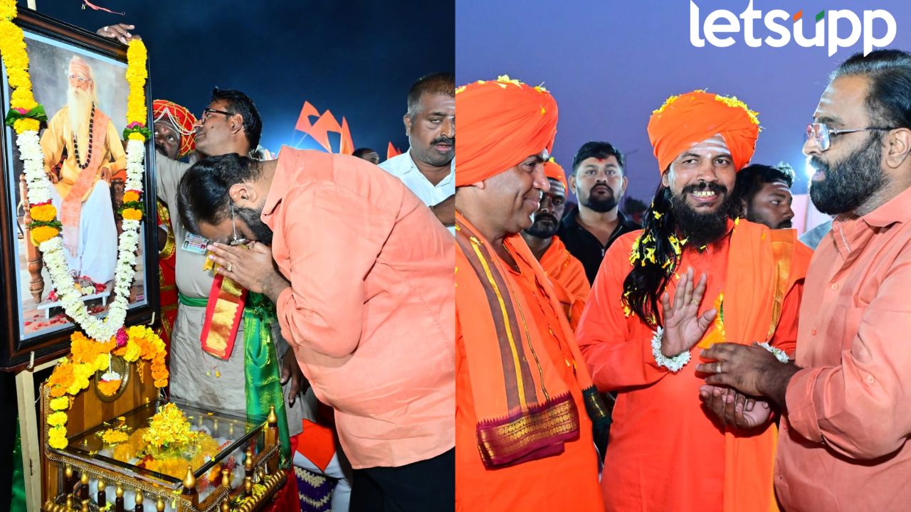 अरविंद पाटील निलंगेकरांनी घेतले डॉ. शिवलिंग शिवाचार्य महाराजांच्या पालखीचे दर्शन Arvind Patil Nilangekar