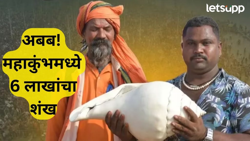 अबब! महाकुभांत नाशकातील व्यक्तीने विक्रीस ठेवला 6 लाखांचा शंख...