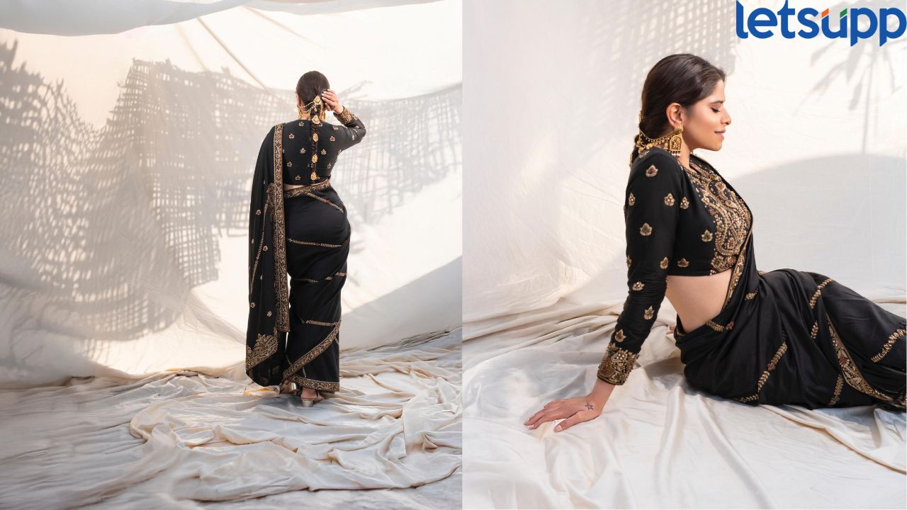 काळी बिंदी, काळी साडी…सईचा ग्लॅमरस अंदाज Sai Tamhankar (1)