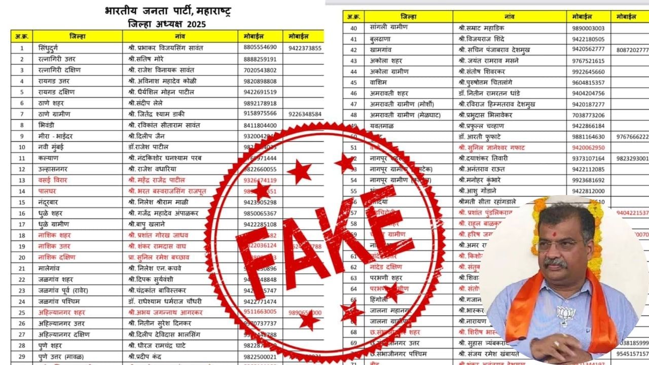 सोशल मीडियावरील जिल्हाध्यक्षांची ‘ती’ यादी बनावटच; रवींद्र चव्हाणांनी नेमकं काय सांगितलं? Bjp List