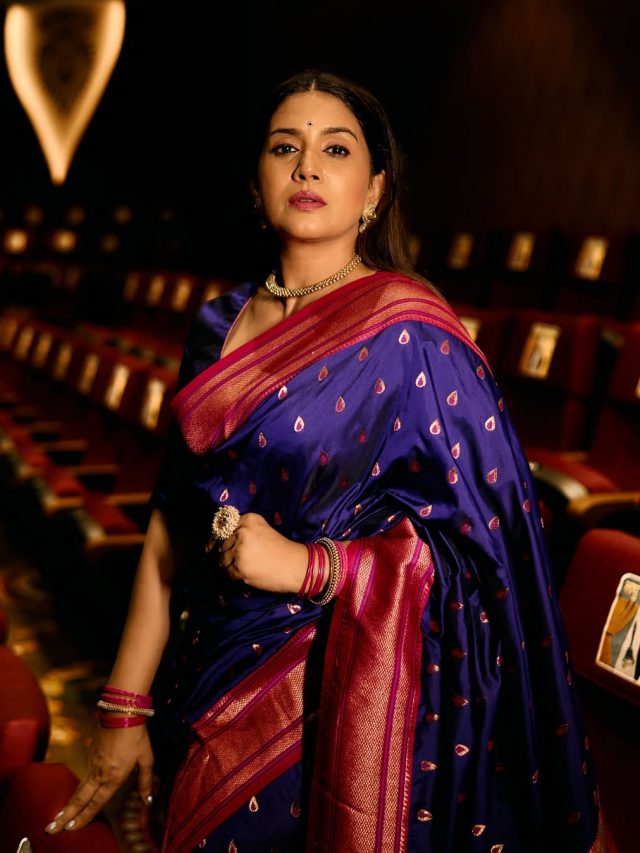 Sonali Kulkarni : निळ्या पैठणी साडीत सोनालीचं मनमोहक फोटोशूट
