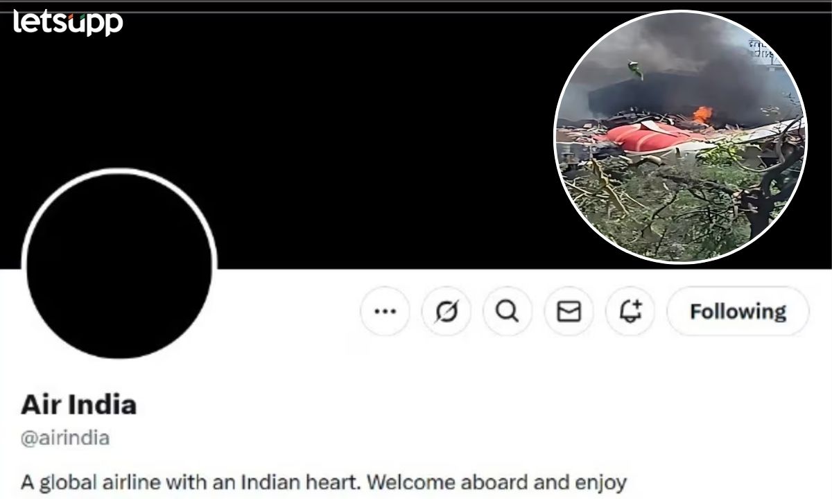 Ahmedabad Plane Crash म्हणजे एअर इंडियासाठी काळा दिवस! एक्सवरील डीपी हटवत शोक व्यक्त Letsupp (16)