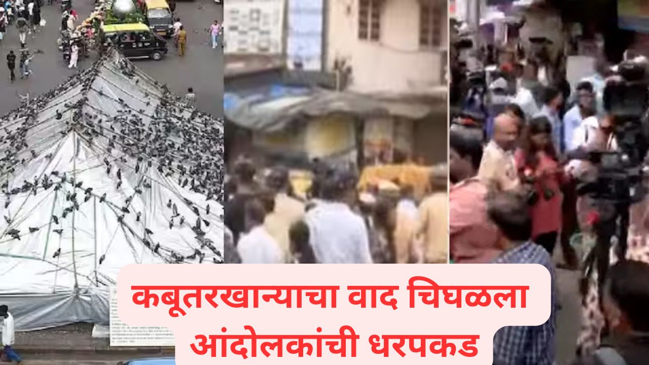 कबूतरखान्याचा वाद चिघळला! मराठी एकीकरण समितीचं आंदोलन; पोलिसांनी केली धरपकड Kabutar Khana Dadar