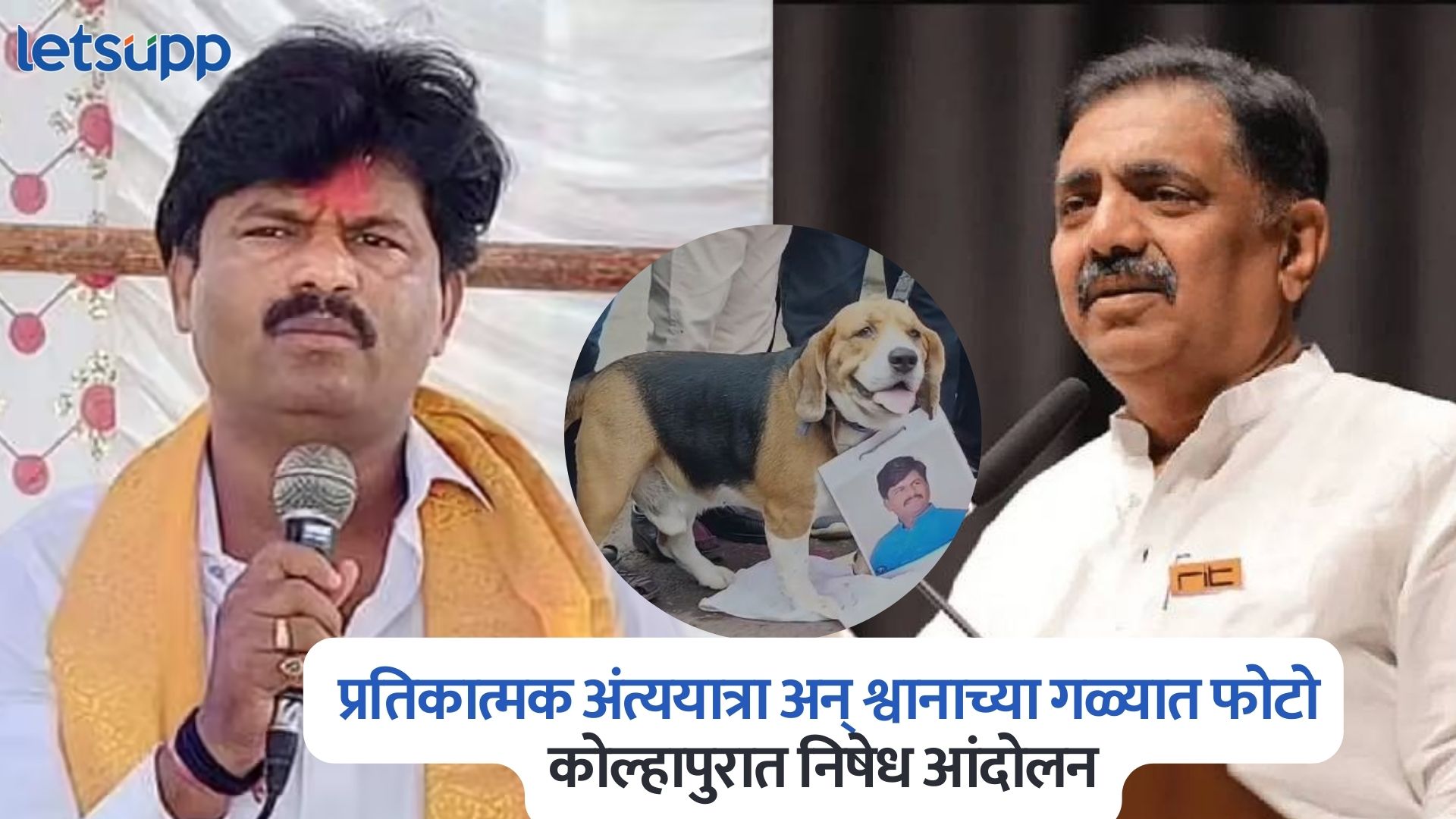 प्रतिकात्मक अंत्ययात्रा अन् श्वानाच्या गळ्यात फोटो; गोपीचंद पडळकरांविरोधात कोल्हापुरात निषेध आंदोलन Gopichand Padalkar