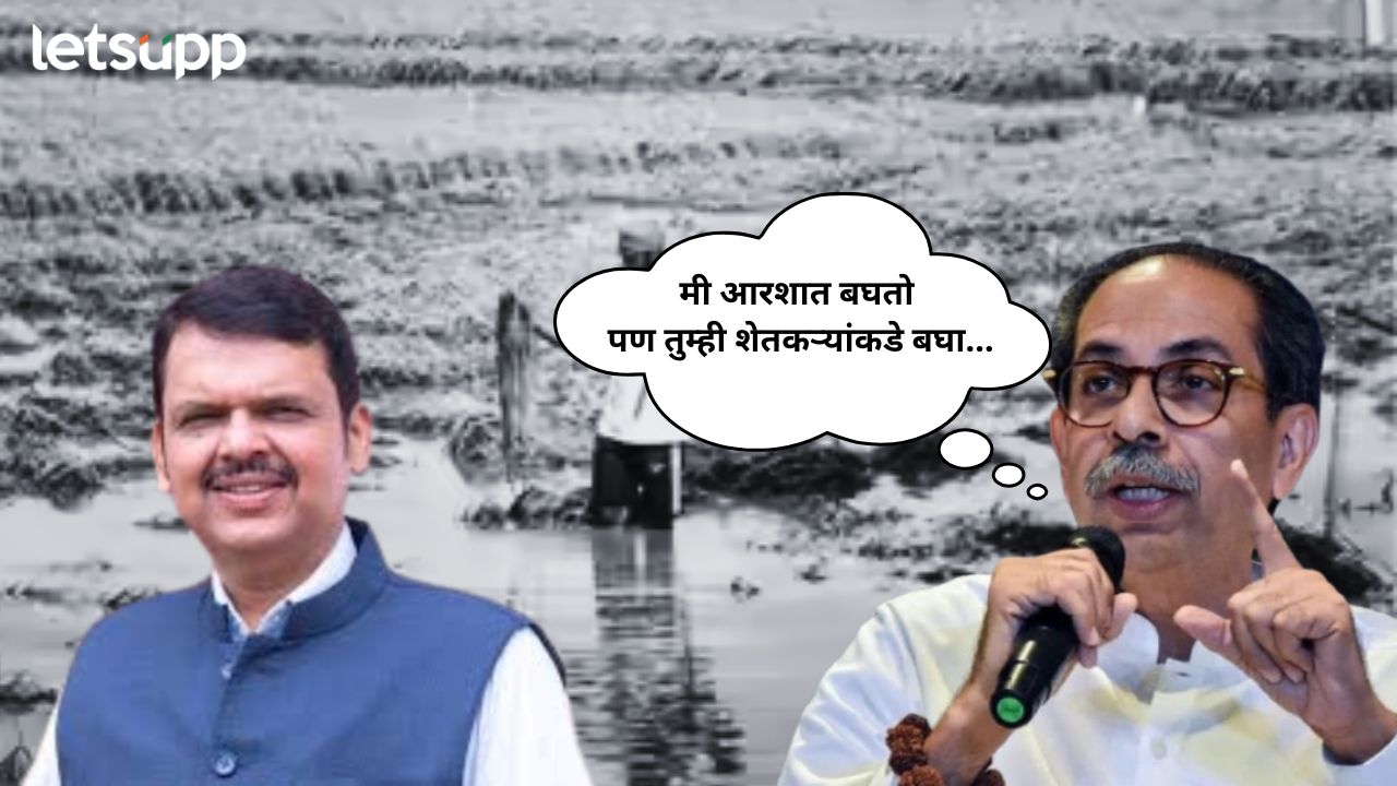आरशात बघा! मी बघतो पण तुम्ही शेतकऱ्यांकडे बघा; फडणवीसांना ठाकरेंचं खास शैलीत उत्तर Devendra Fadanvis