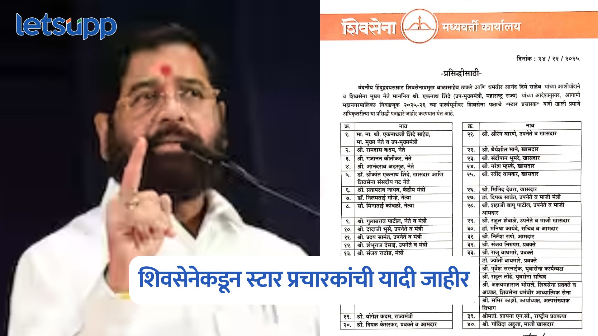 Shiv Sena Star Campaigners